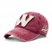 Menico Men Cotton W Letter Embroidery Fashion Casual Wild Adjustable Outdoor Sunscreen Sun Hat Baseball Hat