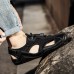 Men Close Toes Splicing Non Slip Soft Casual Leather Sandals