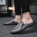 Men Breathable Soft Sole Non Slip Vintage Plaid Closed Toe Casual Slippers