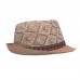 Men Straw Casual Vintage Ethnic Pattern All  match Sunshade Top Hats Flat Hats