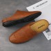 Men Microfiber Leather Soft Sole Non Slip Classical Solid Closed Toe Casual Slippers