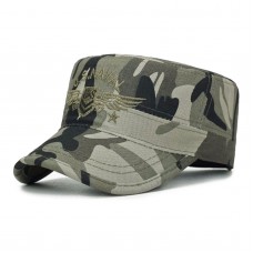 Men Cotton Letter Embroidery Camouflage Outdoor Sunshade Casual Vintage Military Caps Flat Hats