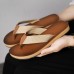 Men Lightweight Soft Sole Non Slip Solid Clip Toe Casual Slippers Flip Flops