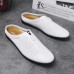 Men Cowhide Leather Hollow Out Soft Sole Sling Back Non Slip Casual Slippers