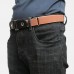 Men PU Leather Adjustable Slim Elastic Invisible Dual  Usage Wild Jeans Belt