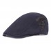 Menico Men’s Cotton Visor Short Brim Casual Vintage Edgy Hat Beret Flat Cap