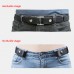 Men PU Leather Adjustable Slim Elastic Invisible Dual  Usage Wild Jeans Belt