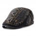 Collrown Men Denim Distressed Frayed Breathable Sunshade Short Brim Casual Vintage Forward Hats Beret Flat Caps