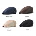 Menico Men’s Cotton Mesh Breathable Shade Short Brim Casual Retro Edgy Hat Beret Flat Cap