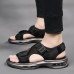 Men Breathable Cloth Fabric Hook Loop Cushioned Outdoor Beach Sandals