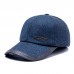 Menico Men Wool Felt Casual All  match Adjustable Outdoor Sunshade Peaked Caps Baseball Caps