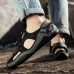 Men Close Toes Splicing Non Slip Soft Casual Leather Sandals