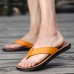 Men Microfiber Soft Sole Non Slip Comfy Solid Flip Flops