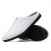 Men Breathable Soft Sole Sling Back Non Slip Closed Toe Casual Leather Slippers