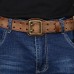 Men Genuine Leather Hollow 120CM Anti  Allergic Double Pin Buckle Breathable Jeans Suits Belt