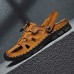 Men Hand Stitching Two Ways Elastic Lace Casual Sandals