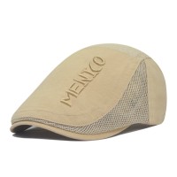 Menico Men’s Cotton Breathable Shade Short Brim Casual Retro Avant  Garde Hat Beret Flat Cap