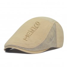 Menico Men’s Cotton Breathable Shade Short Brim Casual Retro Avant  Garde Hat Beret Flat Cap