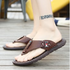 Men Soft Sole Non Slip Solid Comfy Flip Flops Casual Slippers