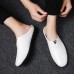 Men Breathable Soft Sole Sling Back Non Slip Closed Toe Casual Leather Slippers