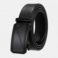 Men Genuine Leather Rectangular Alloy Automatic Buckle 3 5 CM Casual Business Ratchet Belt