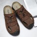 Men Hand Stitching Two Ways Elastic Lace Casual Sandals