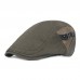 Menico Men’s Cotton Visor Short Brim Casual Vintage Edgy Hat Beret Flat Cap