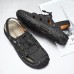 Men Hand Stitching Two Ways Elastic Lace Casual Sandals